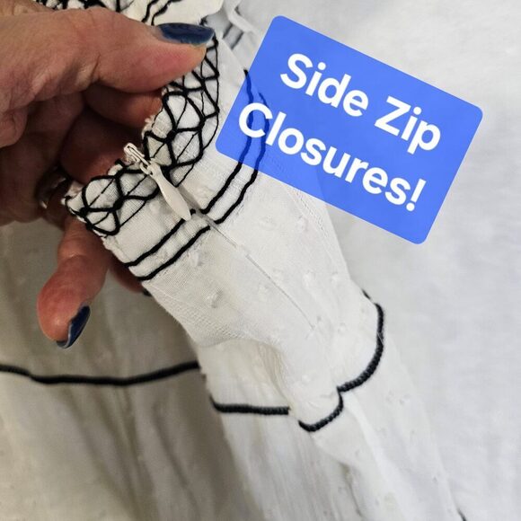 OLIVACEOUS SzM Off White Cream Midi SemiMaxi dress. Square NeckMidiSemiMaxiFlare - Picture 5 of 16